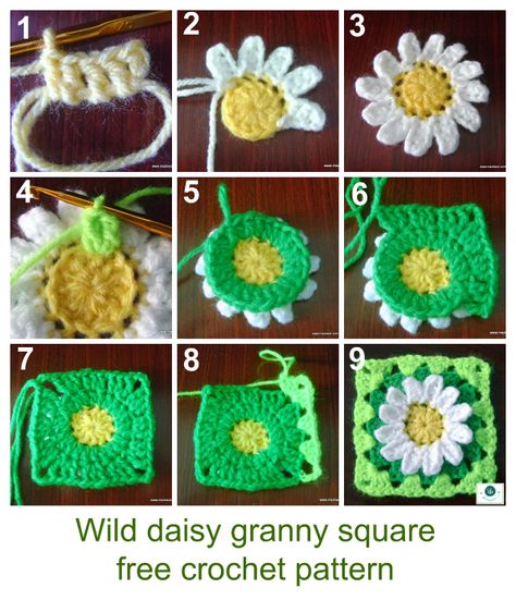 how to crochet daisy granny square